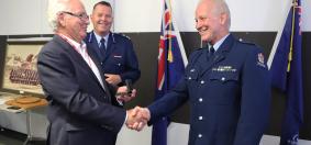 Maurie Cummings stepped in to present to his son, Senior Constable Greg Cummings.